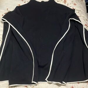 Talbots poncho rectangle black with white edges size M/L